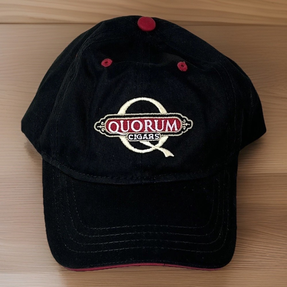 Quorum Cigars Black Baseball Cap Hat Adjustable Strapback JC Newman Embroidered